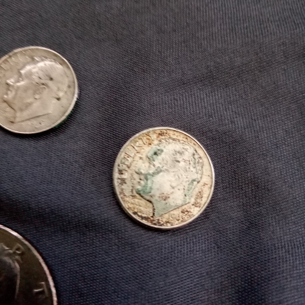 Vintage Dime Coins Two Silver Usa